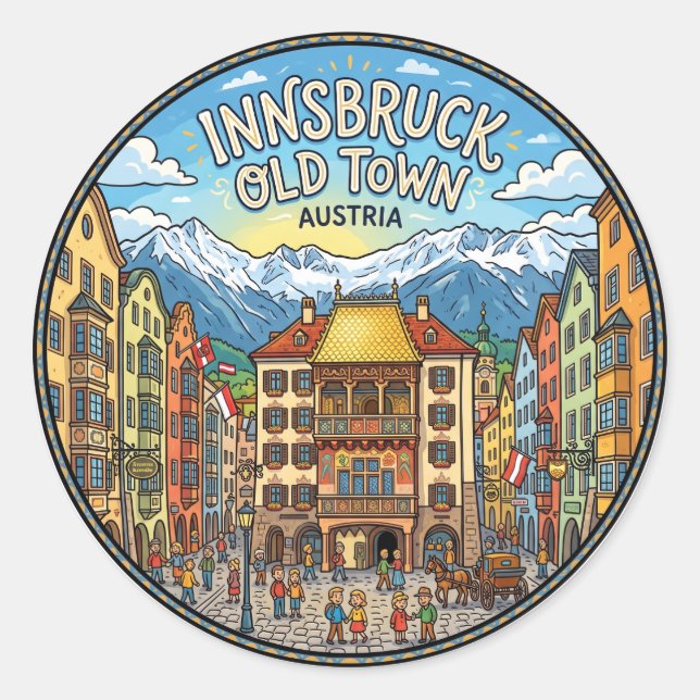 Sticker Rond Tyrol Autriche (Devant)