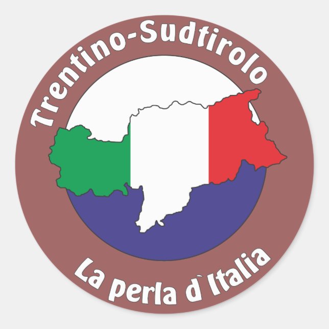 Sticker Rond Tyrol du Sud - Alto Adige -Italie - Italia Autocol (Devant)