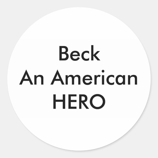 Sticker Rond ! ! U Create Beck Un HERO Américain (Devant)
