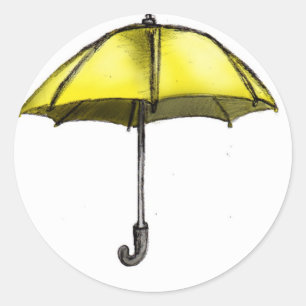 Sticker Rond U est pour Umbrella
