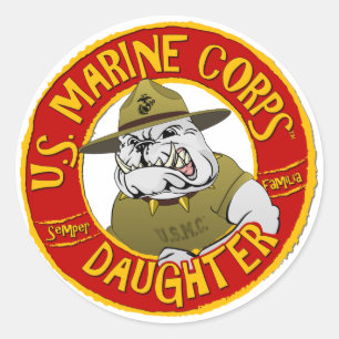 Sticker Rond U.S. Fille de Marine Corps