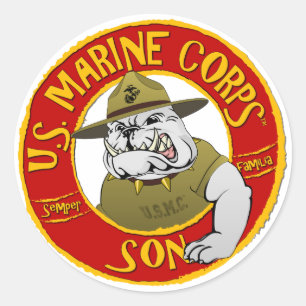 Sticker Rond U.S. Fils de Marine Corps