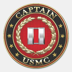Sticker Rond U.S. Marines : Captain (capitaine d'usmc) [3D]