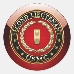 Sticker Rond U.S. Marines : Deuxième lieutenant (usmc 2ndLt)