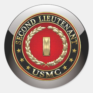 Sticker Rond U.S. Marines: second lieutenant (USMC 2ndLt) [3D]