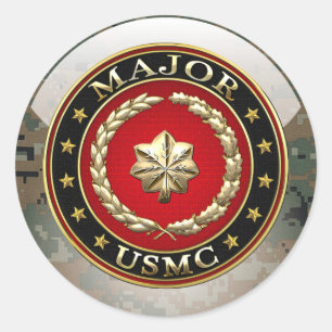 Sticker Rond U.S. Marines : Spécialisez-vous (commandant
