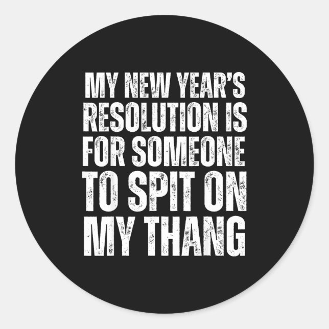 Sticker Rond Ual Innuendo Funny Offensive Adult Humor New Years (Devant)