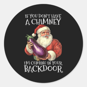 Sticker Rond Ual Innuendo Père Noël Noël Rude