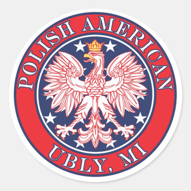 Sticker Rond Ubly Michigan polonais (Devant)