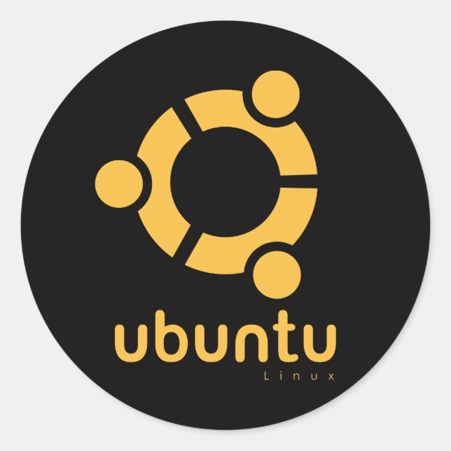 Sticker Rond Ubuntu Linux Open Source (Devant)