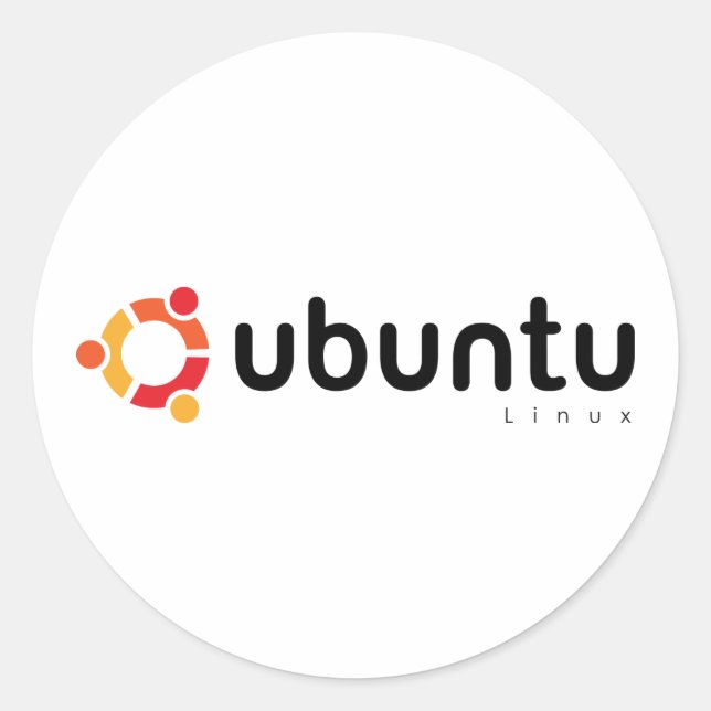 Sticker Rond Ubuntu Linux Open Source (Devant)