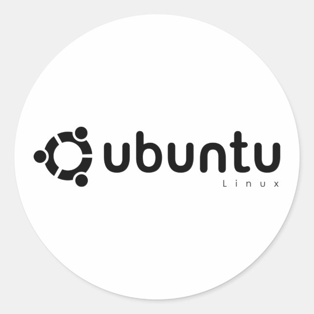 Sticker Rond Ubuntu Linux Open Source (Devant)