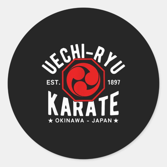Sticker Rond Uechi Ryu Karate Do Martial Arts Japan Tokyo  (Devant)