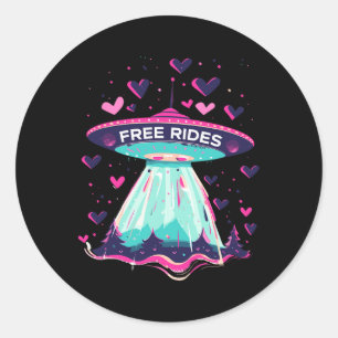 Sticker Rond Ufo Tours Gratuits Cœurs Amour Soyez Ma Valentine