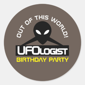 Sticker Rond UFOlogist Party, Anniversaire