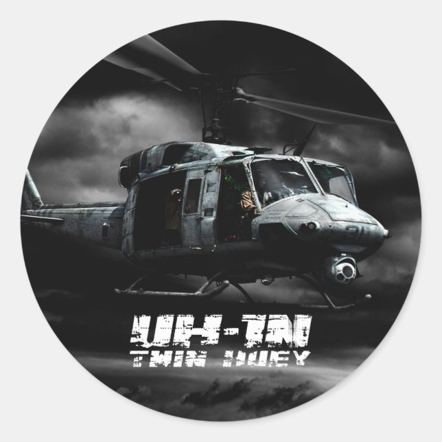 Sticker Rond UH-1N Twin Huey (Devant)