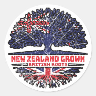 Sticker Rond Uk United Kingdom British New Zealander Zealand