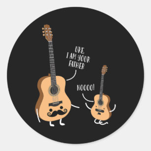 Sticker Rond Uke Je Suis Ton Père T Shirt Ukulele Guitare