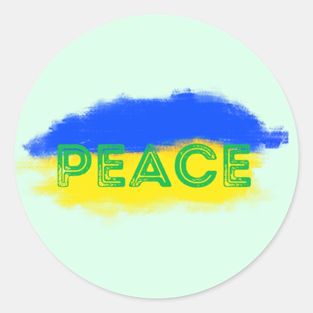 Sticker Rond Ukraine bleue et jaune Inspirations Paix pas de gu (Devant)