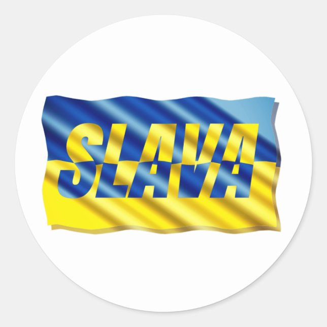Sticker Rond Ukraine bleue et jaune Inspirations Paix pas de gu (Devant)