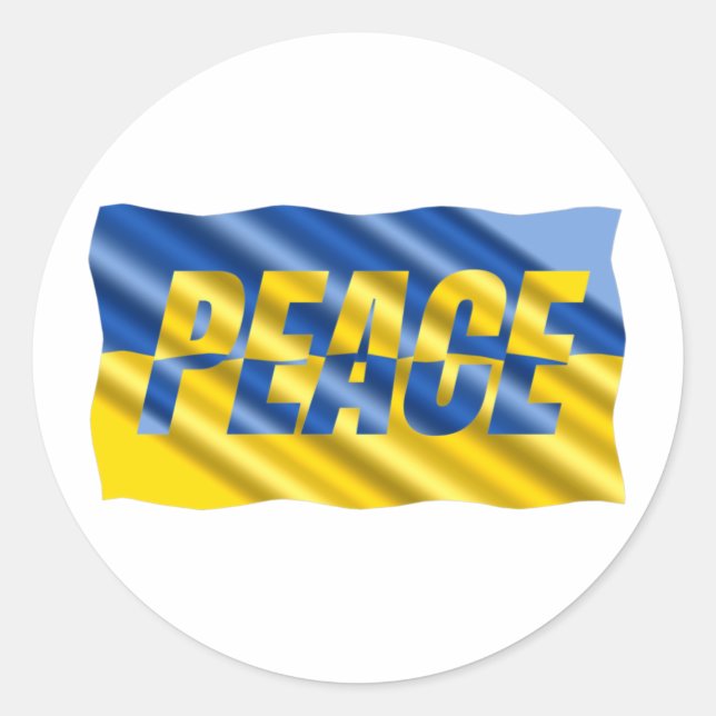 Sticker Rond Ukraine bleue et jaune Inspirations Paix pas de gu (Devant)