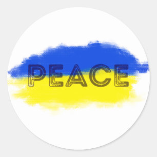 Sticker Rond Ukraine bleue et jaune Inspirations Paix pas de gu