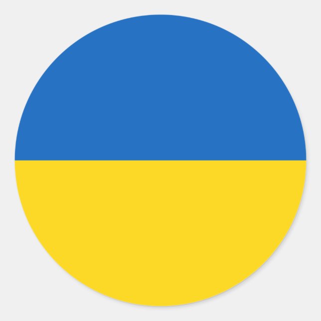 Sticker Rond Ukraine - Drapeau ukrainien (Devant)