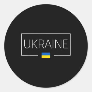 Sticker Rond Ukraine Drapeau Ukrainien Zelensky Tryzub Militair