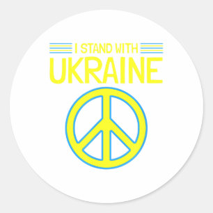 Sticker Rond Ukraine L'Ukraine Soutien Anti-Guerre Je Me Tiens