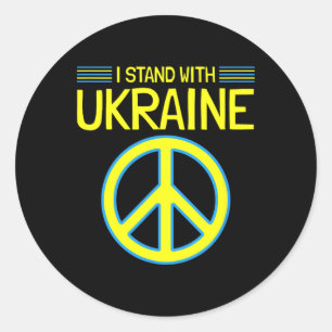 Sticker Rond Ukraine Soutien Ukrainien Anti-guerre Je Suis Avec