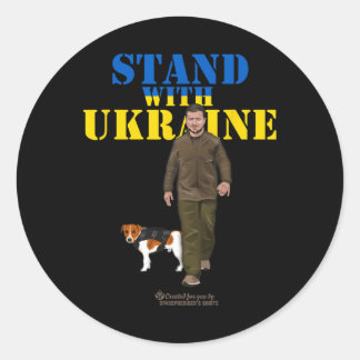 Sticker Rond Ukraine Wolodymyr Selenskyj Patron Stand With Ukra
