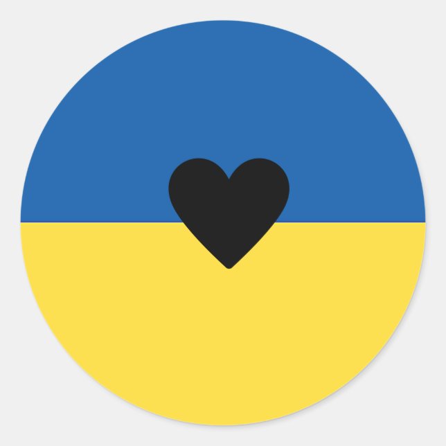 Sticker Rond Ukrainian Support Ukraine (Devant)