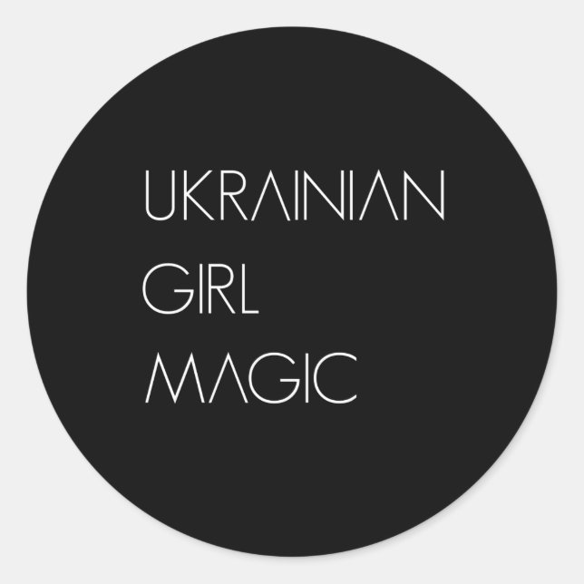 Sticker Rond Ukrainienne Magie de fille Ukrainienne Femme (Devant)