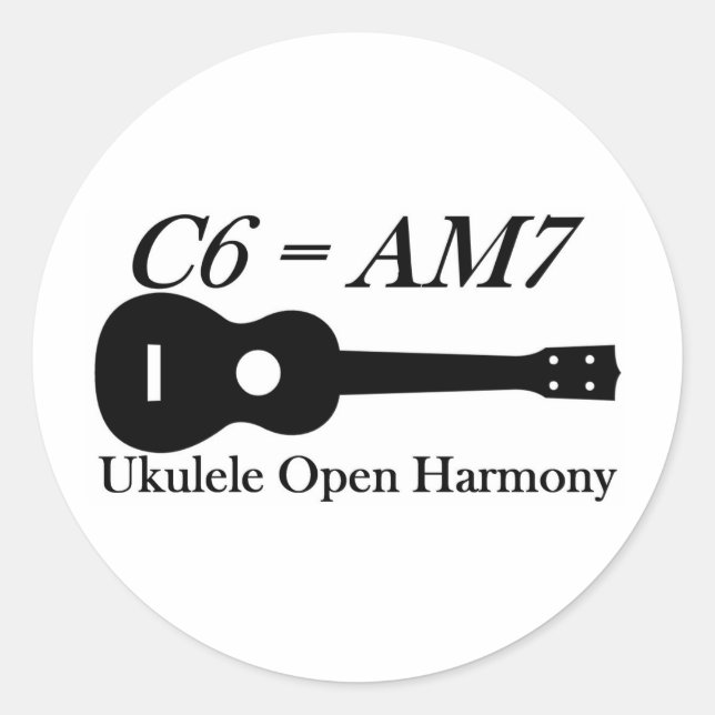 Sticker Rond Ukulele Open Chords (Devant)