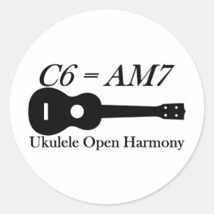 Sticker Rond Ukulele Open Chords