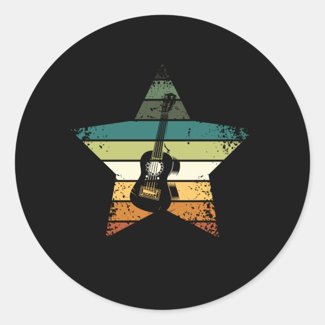 Sticker Rond Ukulele Vintage (Devant)