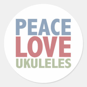 Sticker Rond Ukulélés d'amour de paix