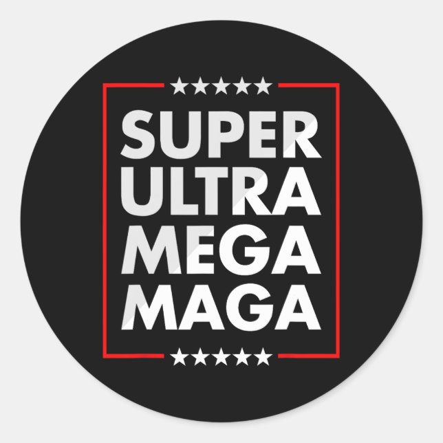Sticker Rond Ultra Mega Maga Trump partisan libéral Républicain (Devant)