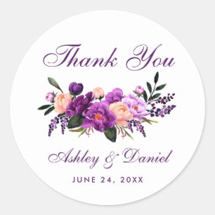 Sticker Rond Ultra violet violet Mariage Merci LP