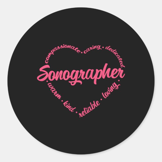 Sticker Rond Ultrasound Sonographer Tech Sonographie Ct Scan (Devant)