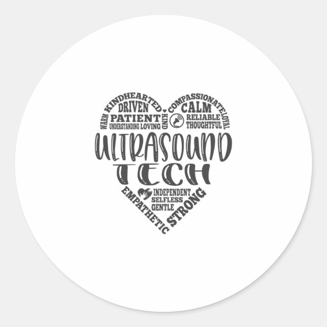 Sticker Rond Ultrasound tech, Sonographer, UT life (Devant)