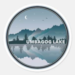 Sticker Rond Umbagog Lake New Hampshire Réflexion