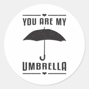 Sticker Rond Umbrella Cloud Météo Raindrop Pluie Idée cadeau