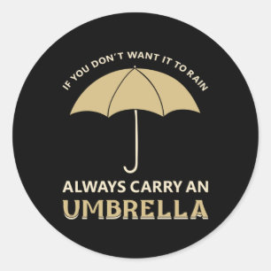 Sticker Rond Umbrella Raindrop Rain Cloud Weather Venin