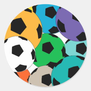 Sticker Rond Un amas de balles de football