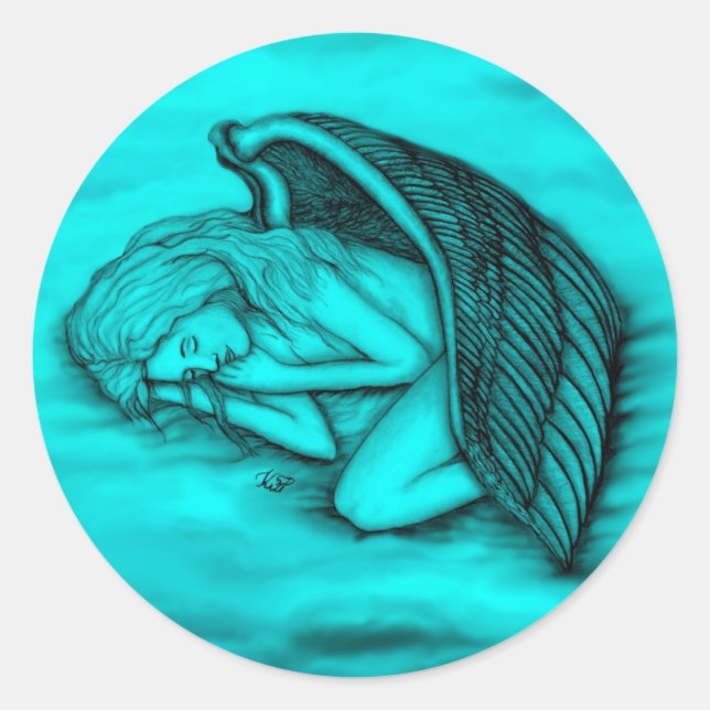 Sticker Rond Un ange endormi (Devant)