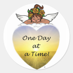 Sticker Rond Un ange ethnique de jour