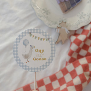 Sticker Rond Un anniversaire d'oie idiote