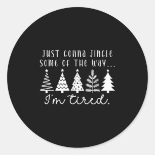 Sticker Rond Un Arbre De Noël Drôle Va Jingle Quelques Popules