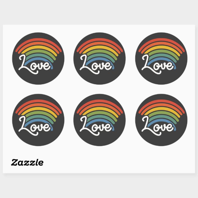 Sticker Rond Un arc-en-ciel d'amour (Feuille)